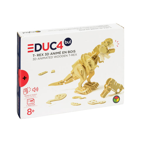 OXYBUL - T-rex 3D animé en bois