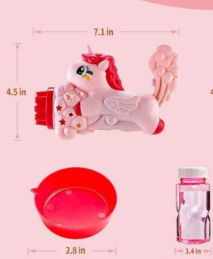 Pistolet à bulles Licorne
