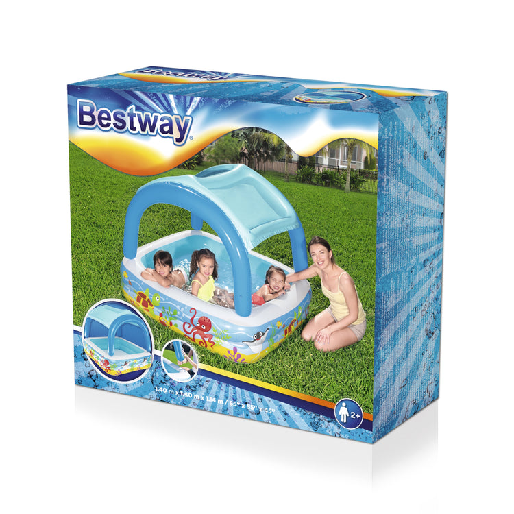 BESTWAY - Piscine avec pare-soleil 140x140x114 cm