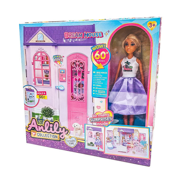 Anlili - Poupée avec sa maison 60 pcs