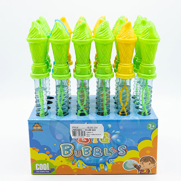 Bâton à bulles cornet de glace