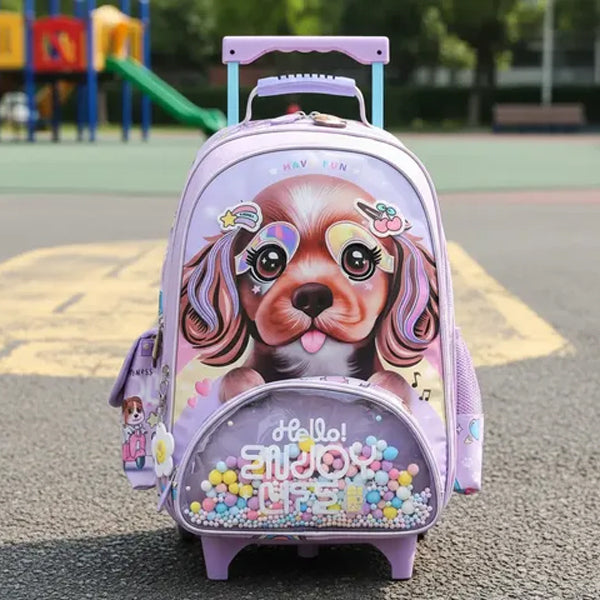 CHIMOLA - Grand Cartable à roulettes Chien 45cm