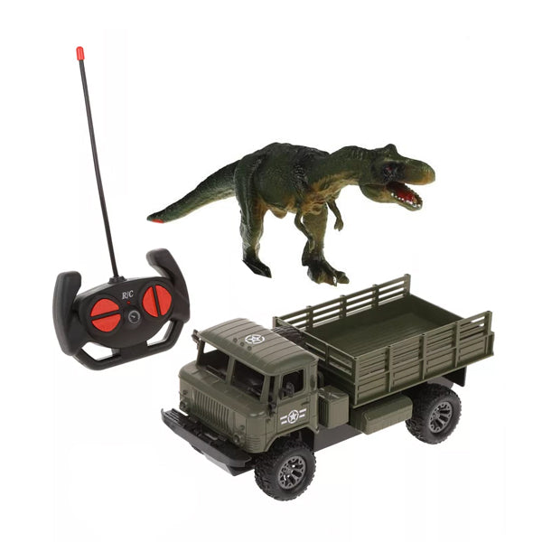 Camion R/C avec figurine dinosaure