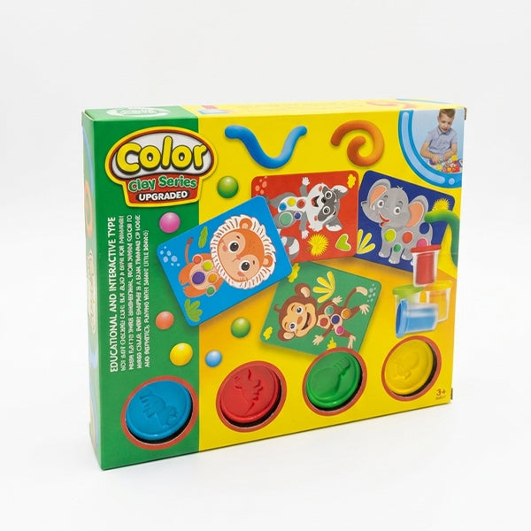 Color Clay - 4 pots pates à modeler avec cartes animaux