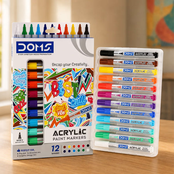 DOMS - Pack de 12 marqueurs acryliques