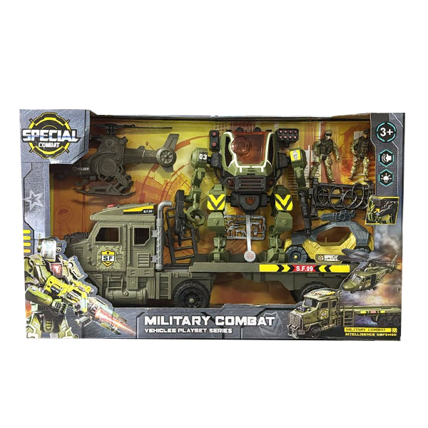 Grand pack militaire avec robot et véhicules