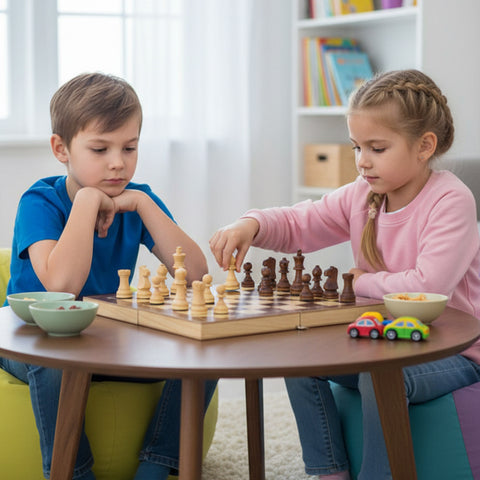 Jeu d’échecs en bois 3 en 1