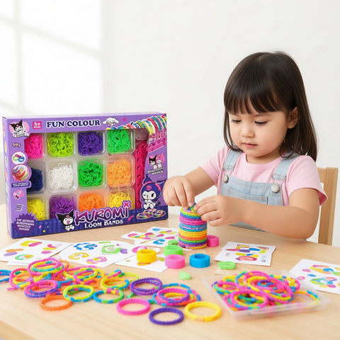 Kit d’élastiques Loom colorés Kuromi