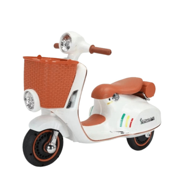 Mybebe - Moto à batterie Vespa avec panier 12V