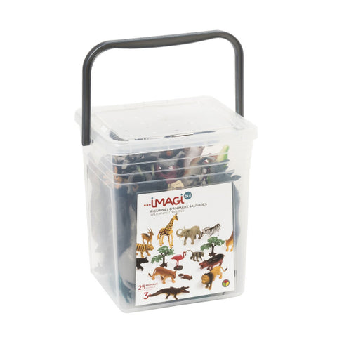 OXYBUL - Grand baril de figurines d'animaux sauvages