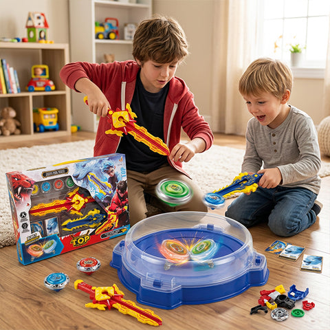 Pack 4 toupies avec 2 épées