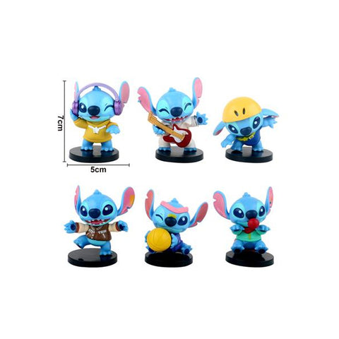 Pack 6 figurines Stitch