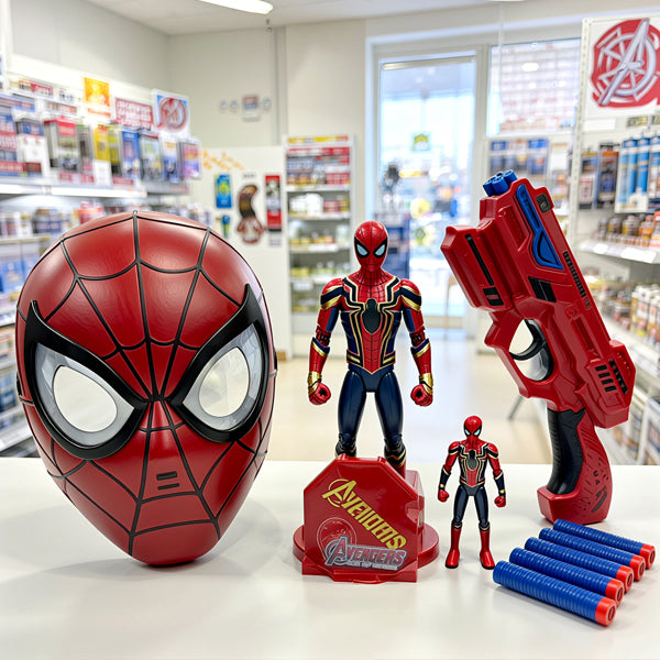 Pack Spiderman avec masque, pistolet et gants