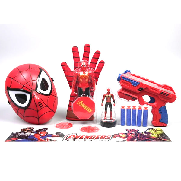 Pack Spiderman avec masque, pistolet et gants
