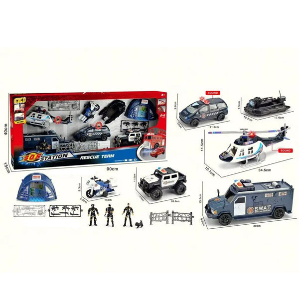 Pack géant 5 véhicules de Police