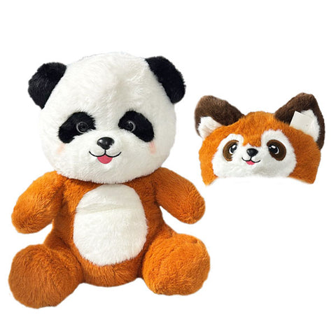 Peluche 2 en 1 Panda et Renard 42 cm