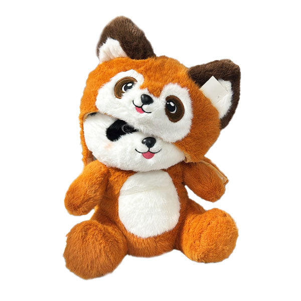 Peluche 2 en 1 Panda et Renard 42 cm