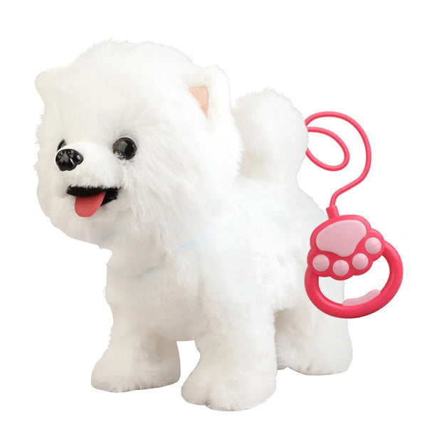 Peluche chien avec corde de traction