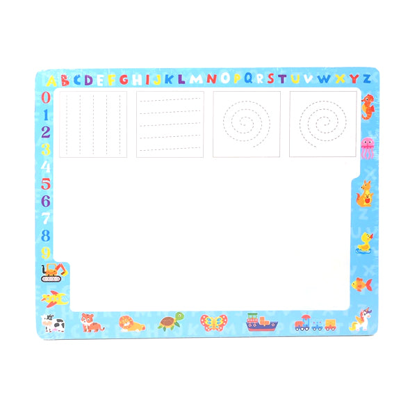 Petit puzzle train en bois avec ardoise