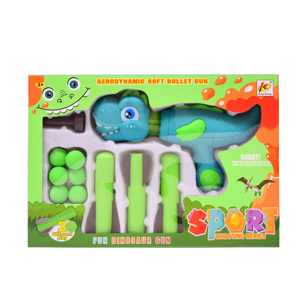 Pistolet dinosaure avec fléchettes et balles