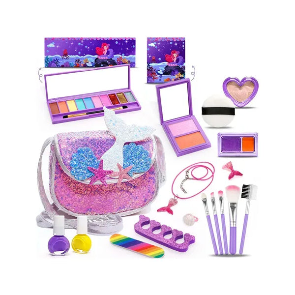 Set de maquillage sirène avec sac 19 pcs