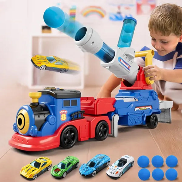 Train lanceur de balles avec 2 voiturettes