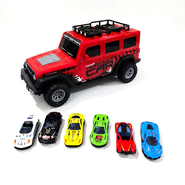 Voiture Jeep avec 6 voiturettes