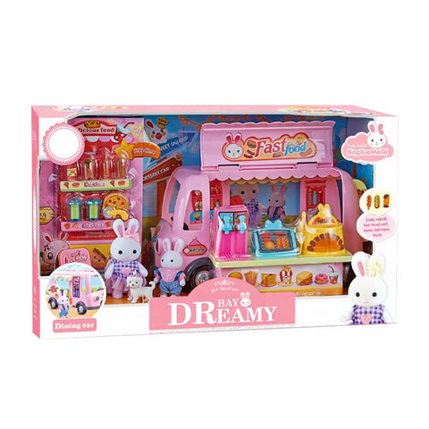 BAY DREAMY - Voiture de fast food avec deux lapins