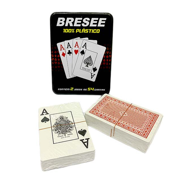BRESEE - Boite métallique Cartes RAMI plastifiées