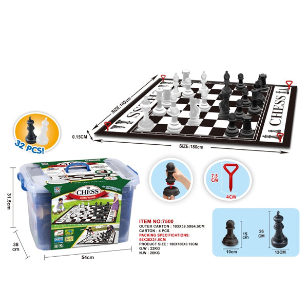 Jeu d'échecs avec Tapis Géant