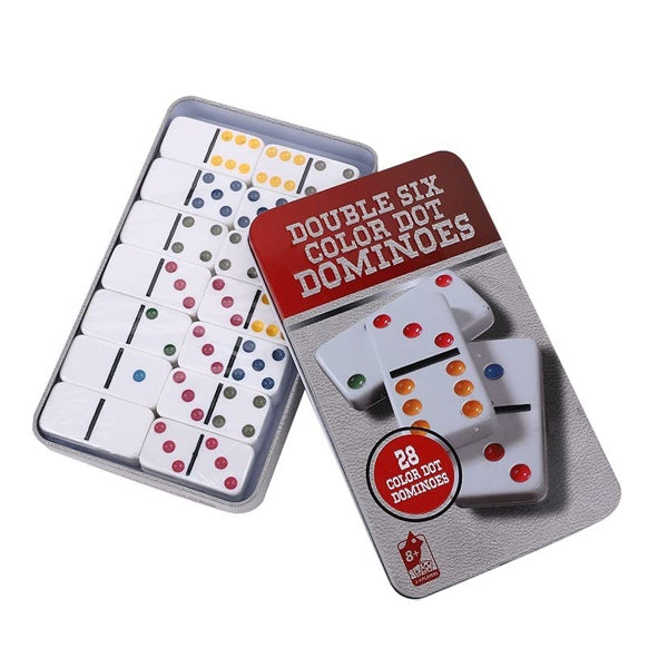 Dominos doubles à six couleurs 28 pcs