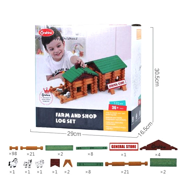 ONSHINE - Set de construction de cabane en rondins 170 pcs