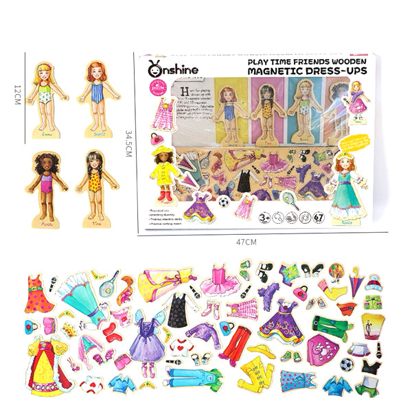 ONSHINE - Puzzle d'habillages magnétique en Bois 67 pcs