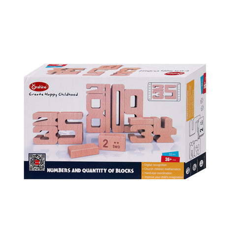 ONSHINE - Jeu de block de chiffre en bois