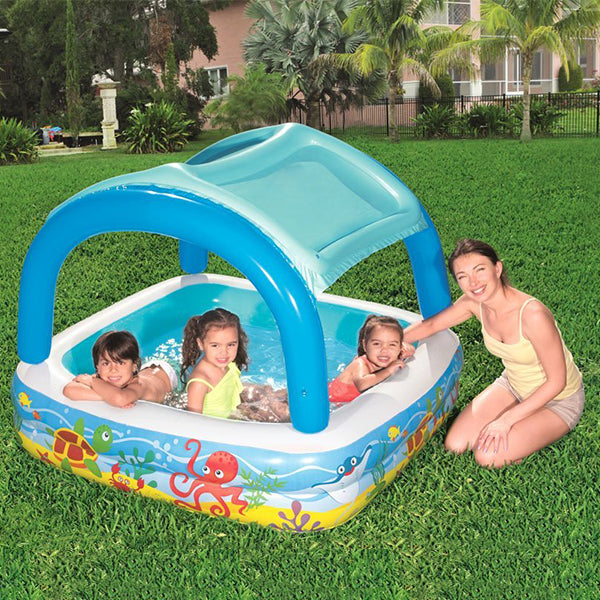 BESTWAY - Piscine avec pare-soleil 140x140x114 cm