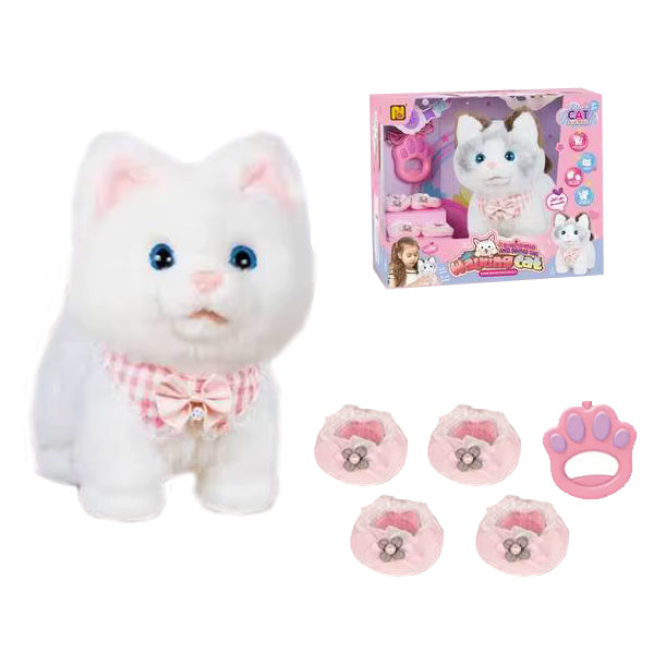 Peluche chat marchant avec accessoires