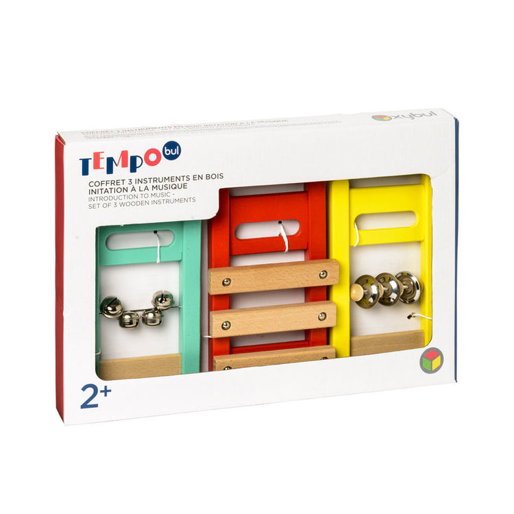 OXYBUL - Coffret 3 instruments en bois initiation a la musique