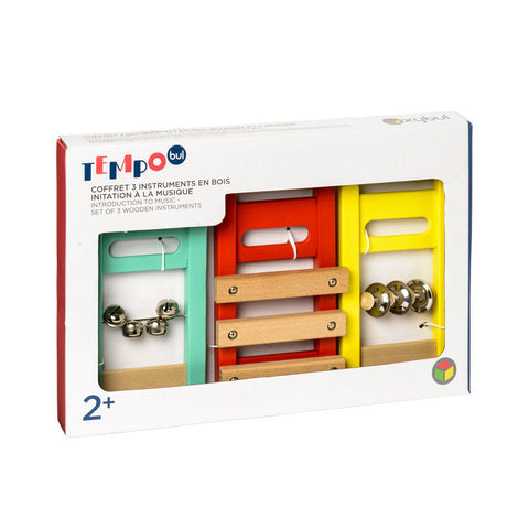 OXYBUL - Coffret 3 instruments en bois initiation a la musique