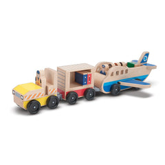 Wooden - Camion remorque avion en bois