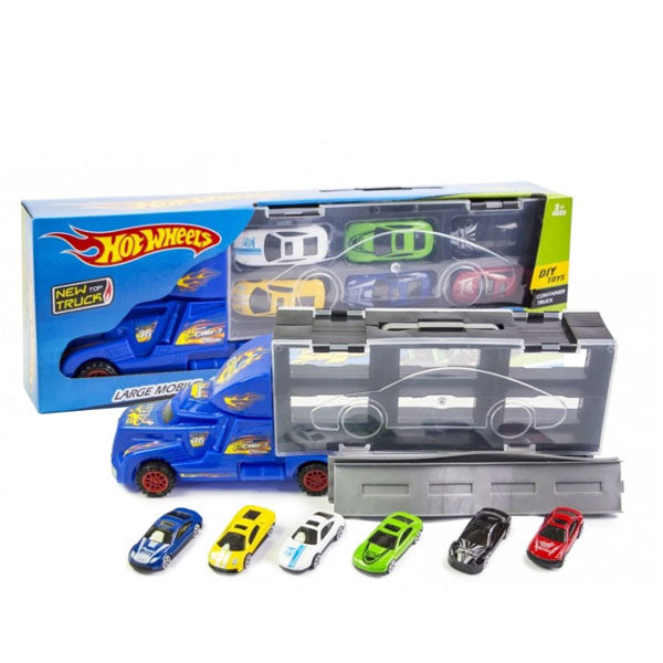 Hotwheels - Camion avec 6 miniatures