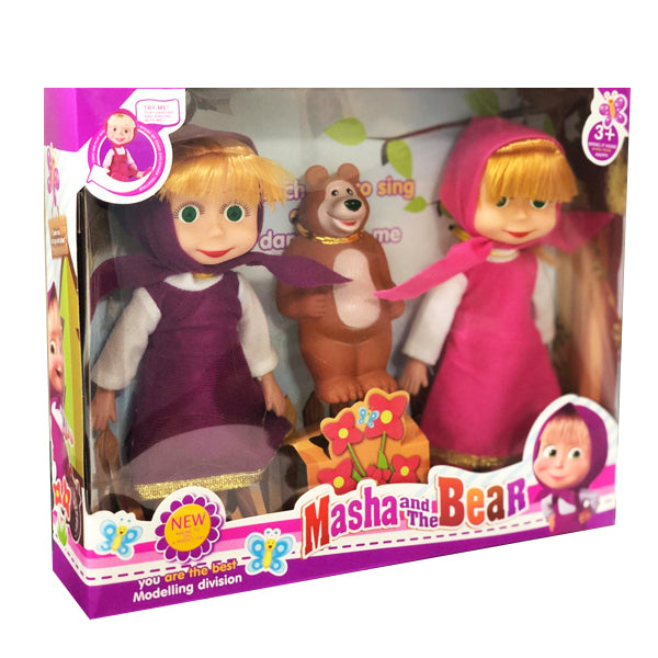 2 poupées macha + michka