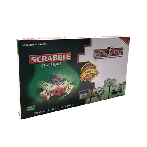 2 en 1 scrabble et monopoly