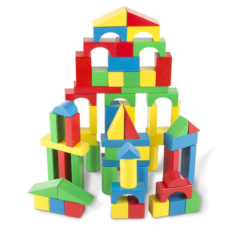 Seau Blocs construction en Bois 50 pièces