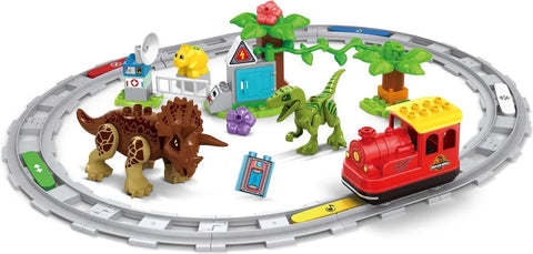 JDLT - Jeu de blocs train et dinosaures 62 pcs