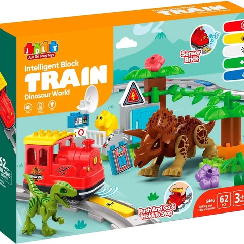 JDLT - Jeu de blocs train et dinosaures 62 pcs