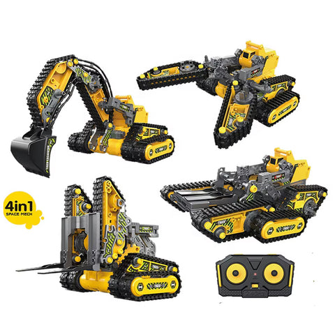 4 en 1 Engin de Chantier R/C à Construire 176 pcs