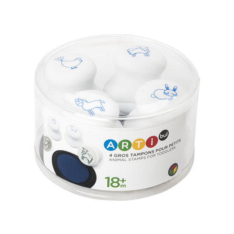 OXYBUL - 4 gros tampons animaux pour tout petits