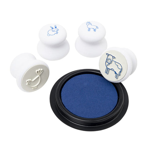 OXYBUL - 4 gros tampons animaux pour tout petits
