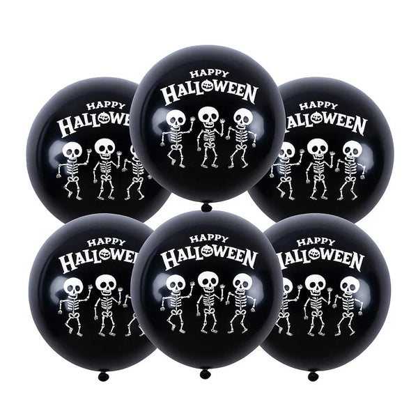 6 balloons halloween noir