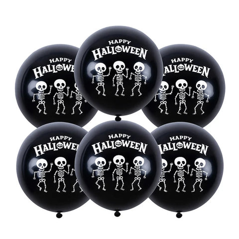 6 balloons halloween noir